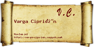 Varga Ciprián névjegykártya